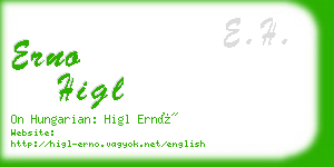 erno higl business card